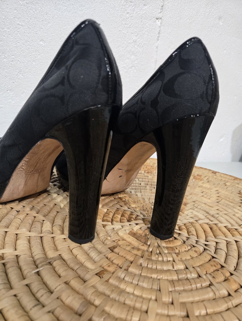 Coach Breana Monogram Peep Toe Heels - Picture 7 of 10